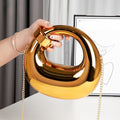 Acrylic gold box, goose egg shaped party purse, cloud shell evening clutch purse, messenger bag, clutch purse party, prom bag, party purse, prom bags clutch, Wedding purse - Luzilly Bridal & Apparel