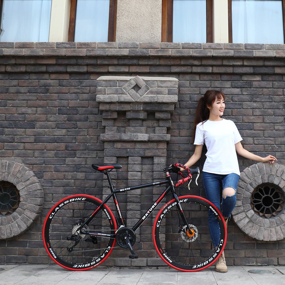 Aluminum Alloy Road Bike 21 Speed Bend Put Double Disc Brake - Luzilly Bridal & Apparel
