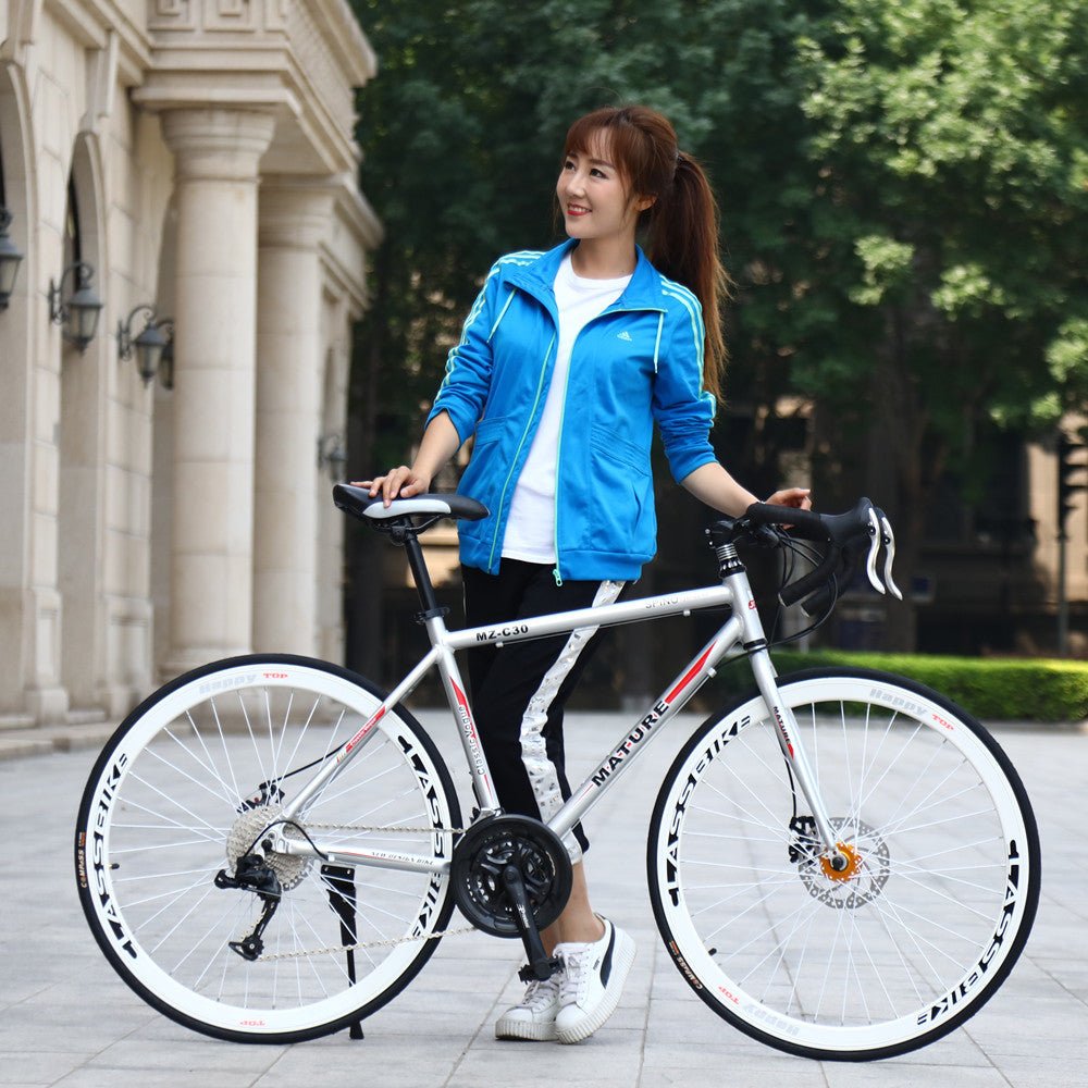 Aluminum Alloy Road Bike 21 Speed Bend Put Double Disc Brake - Luzilly Bridal & Apparel