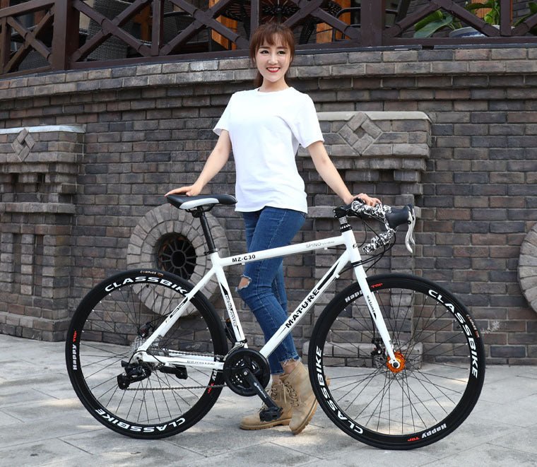 Aluminum Alloy Road Bike 21 Speed Bend Put Double Disc Brake - Luzilly Bridal & Apparel