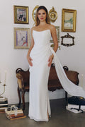 Amoris T726W Strapless Side Sash Chiffon Modern Bridal Gown - Luzilly Bridal & Apparel