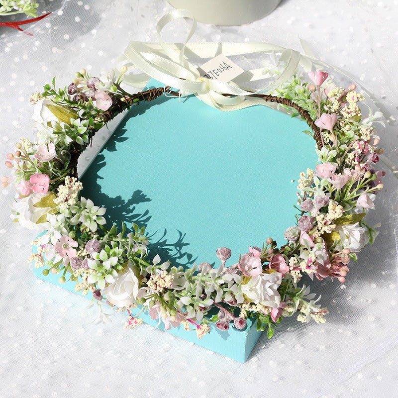 Ancient style girl Hanfu headwear simulation full sky star small floral headband forest princess bridal wreath - Luzilly Bridal & Apparel