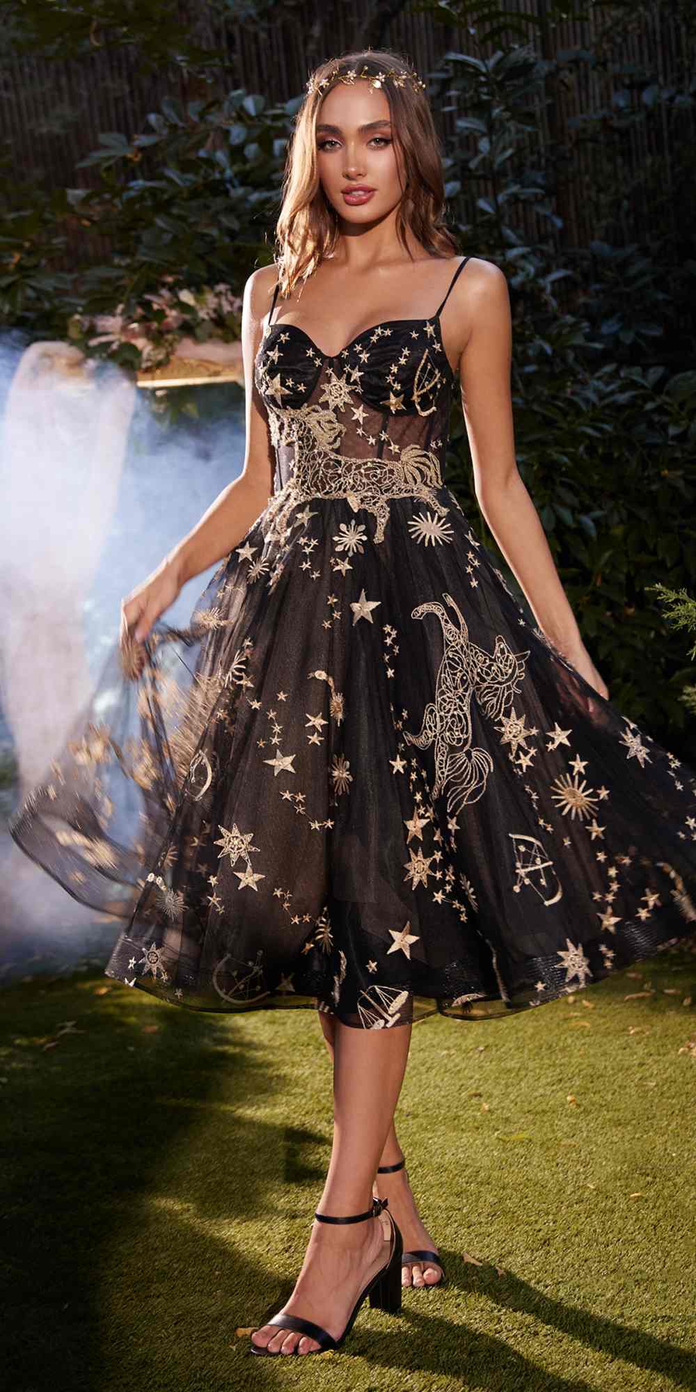 Andrea & Leo A0823 Illusion Bodice Short Prom Dress with Corset Back - Luzilly Bridal & Apparel