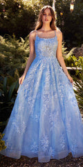 Andrea & Leo A1248 Long Lace Embellished Tulle Skirt A-Line Dress - Luzilly Bridal & Apparel