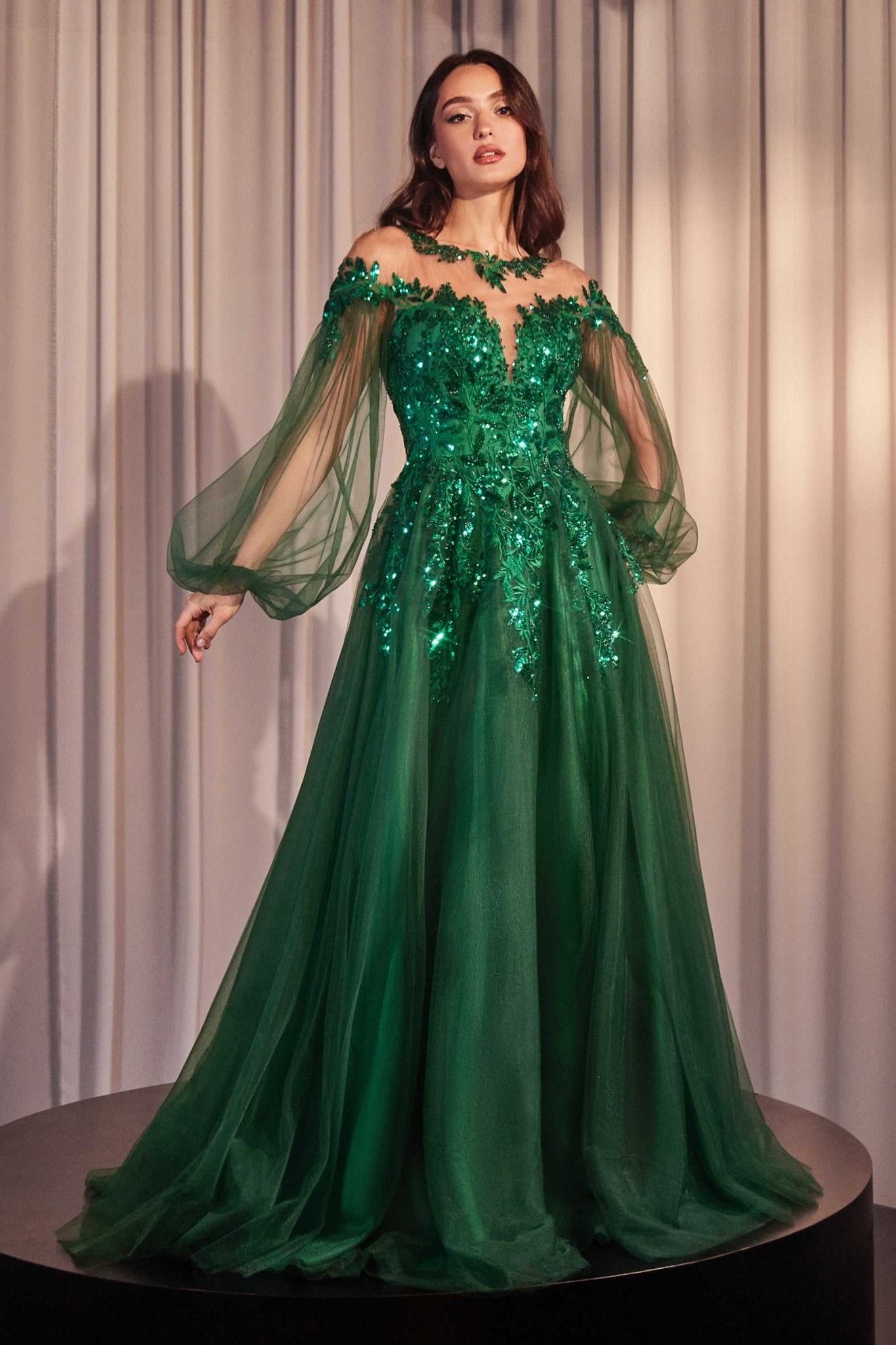 Andrea & Leo A1263 Long Sleeve A-Line Tulle & Lace Gown - Luzilly Bridal & Apparel