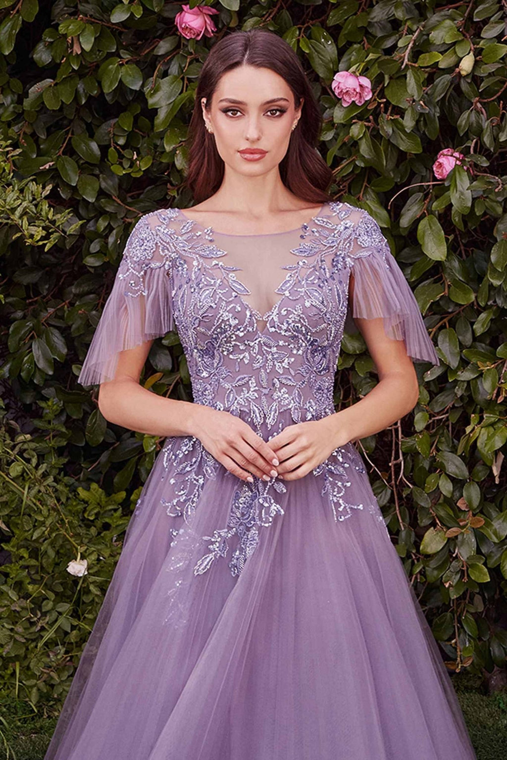 Andrea & Leo A1351 Embellished Lace Layered Tulle Ball Gown - Luzilly Bridal & Apparel
