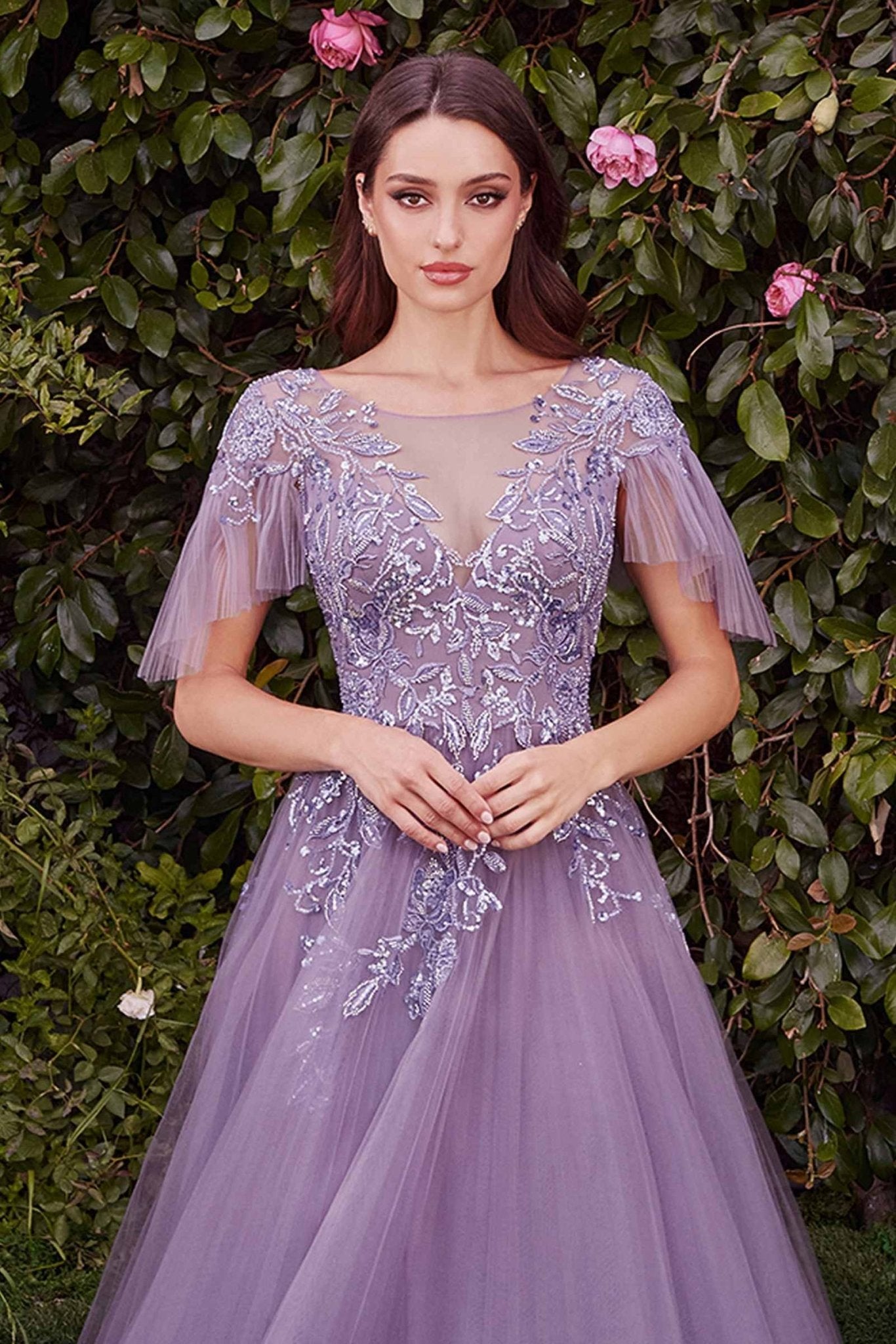 Andrea & Leo A1351 Embellished Lace Layered Tulle Ball Gown - Luzilly Bridal & Apparel