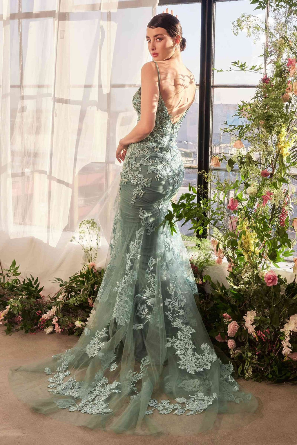 Andrea & Leo A1421 Dress Foliage Beaded Lace Mermaid Gown - Luzilly Bridal & Apparel