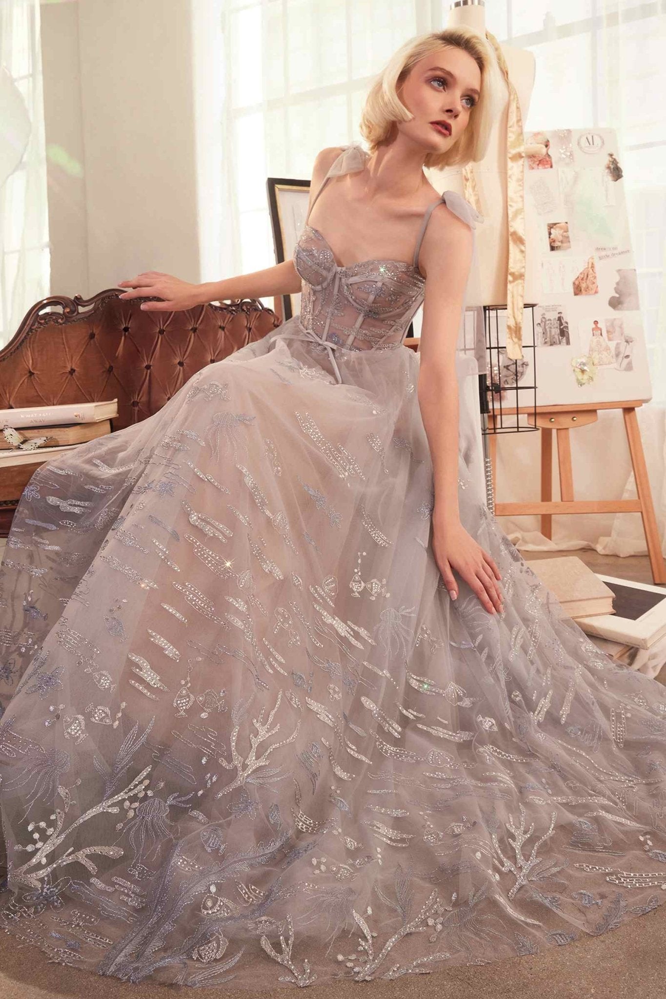 Andrea & Leo A1458 Dress Under The Sea Embroidery A-Line Gown - Luzilly Bridal & Apparel