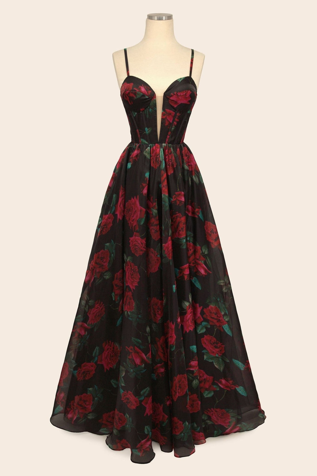 Andrea & Leo A1465 Dress Rose Print Organza Gown - Luzilly Bridal & Apparel