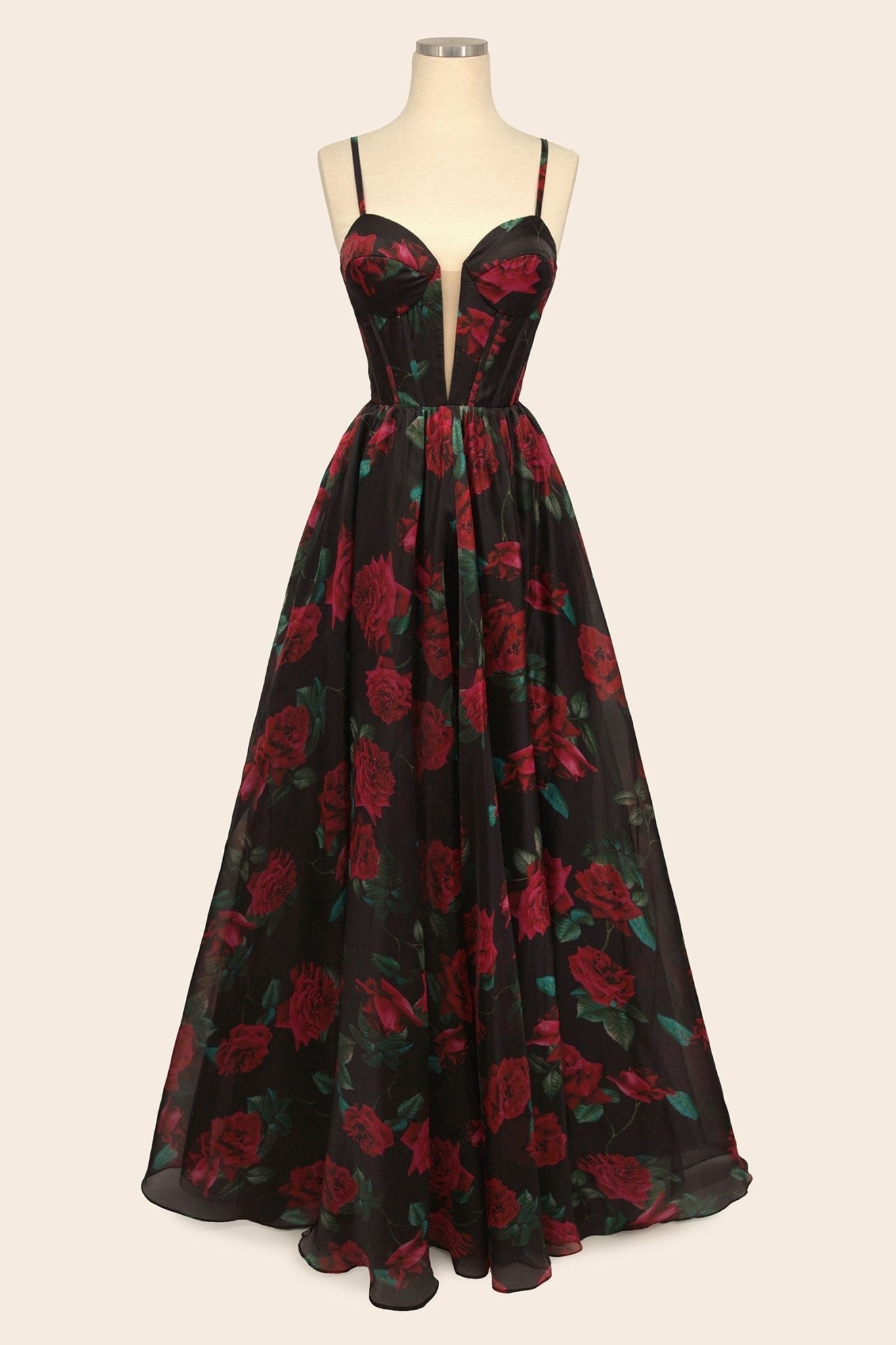 Andrea & Leo A1465 Dress Rose Print Organza Gown - Luzilly Bridal & Apparel