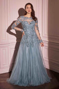 Andrea & Leo MA108 Dress Lace Layered Tulle Long Sleeve Gown - Luzilly Bridal & Apparel