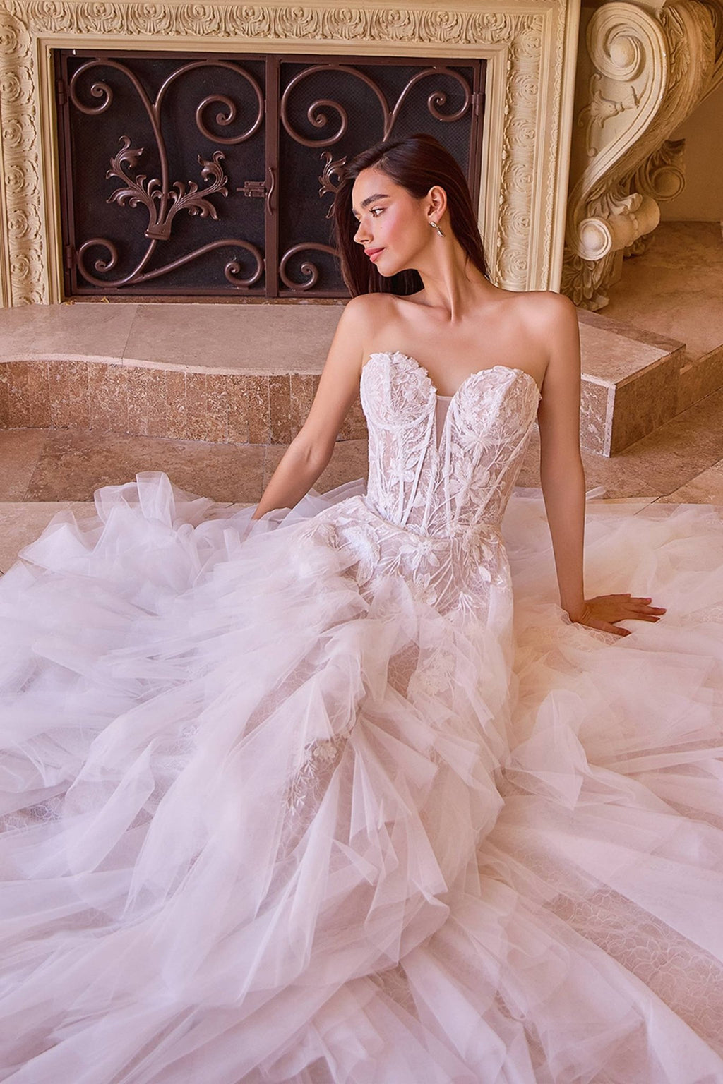 Andrea & Leo WL016 Strapless Drop Waist Cascading Wedding Dress - Luzilly Bridal & Apparel
