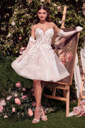 Andrea & Leo WL020 Dress Short Floral Appliqued Bridal Party Gown - Luzilly Bridal & Apparel