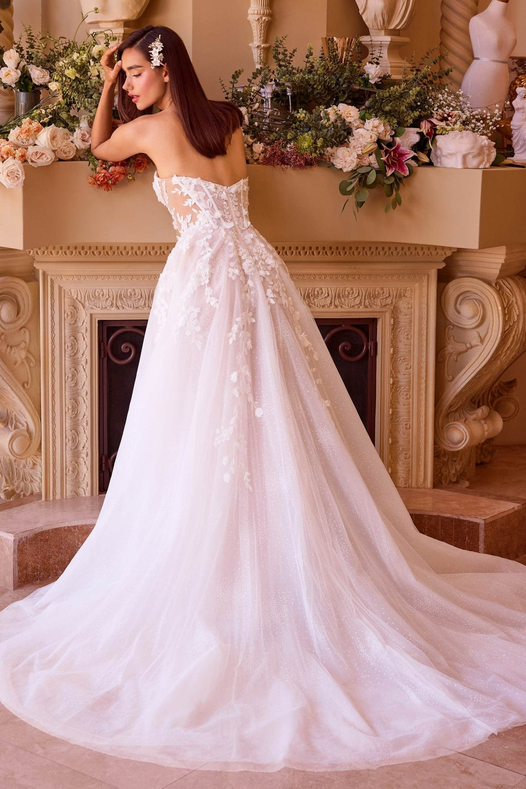 Andrea & Leo WL032 Floral Strapless Wedding Ball Gown - Luzilly Bridal & Apparel