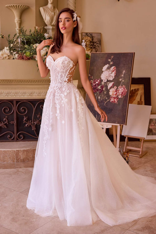 Andrea & Leo WL032 Floral Strapless Wedding Ball Gown - Luzilly Bridal & Apparel