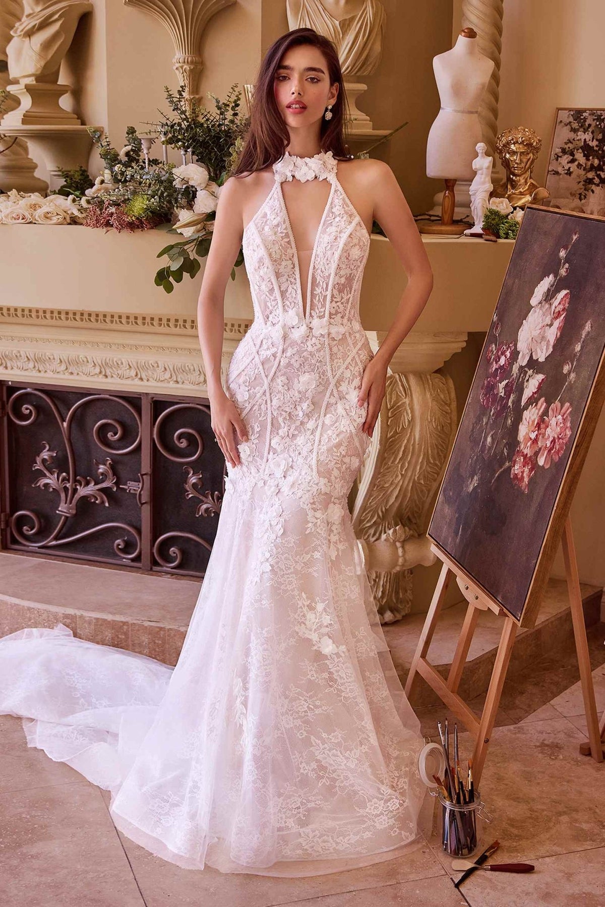 Andrea & Leo WL035 Wedding Dress Lace & Tulle Short Sleeve Gown - Luzilly Bridal & Apparel