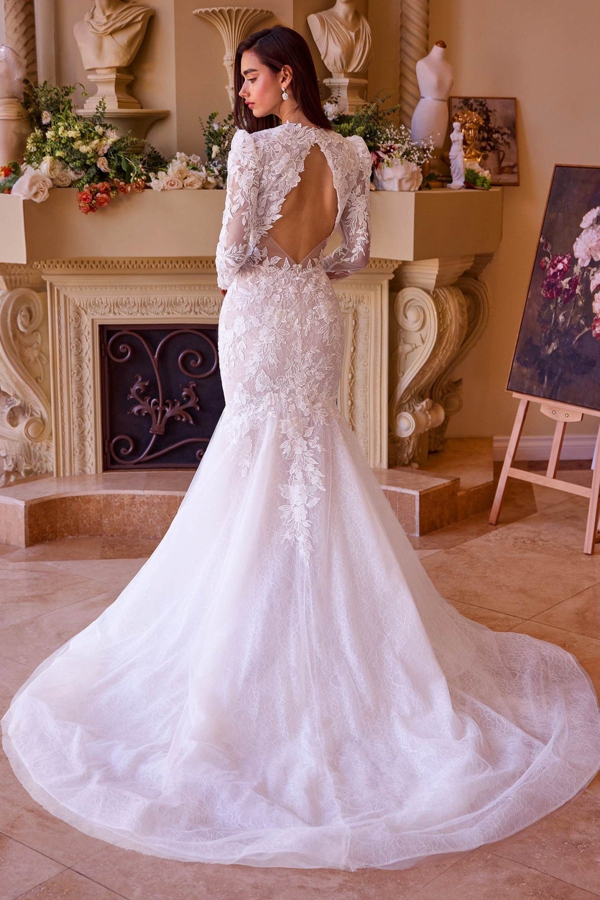 Andrea & Leo WL036 Dress Long Sleeve Lace Mermaid Bridal Gown - Luzilly Bridal & Apparel