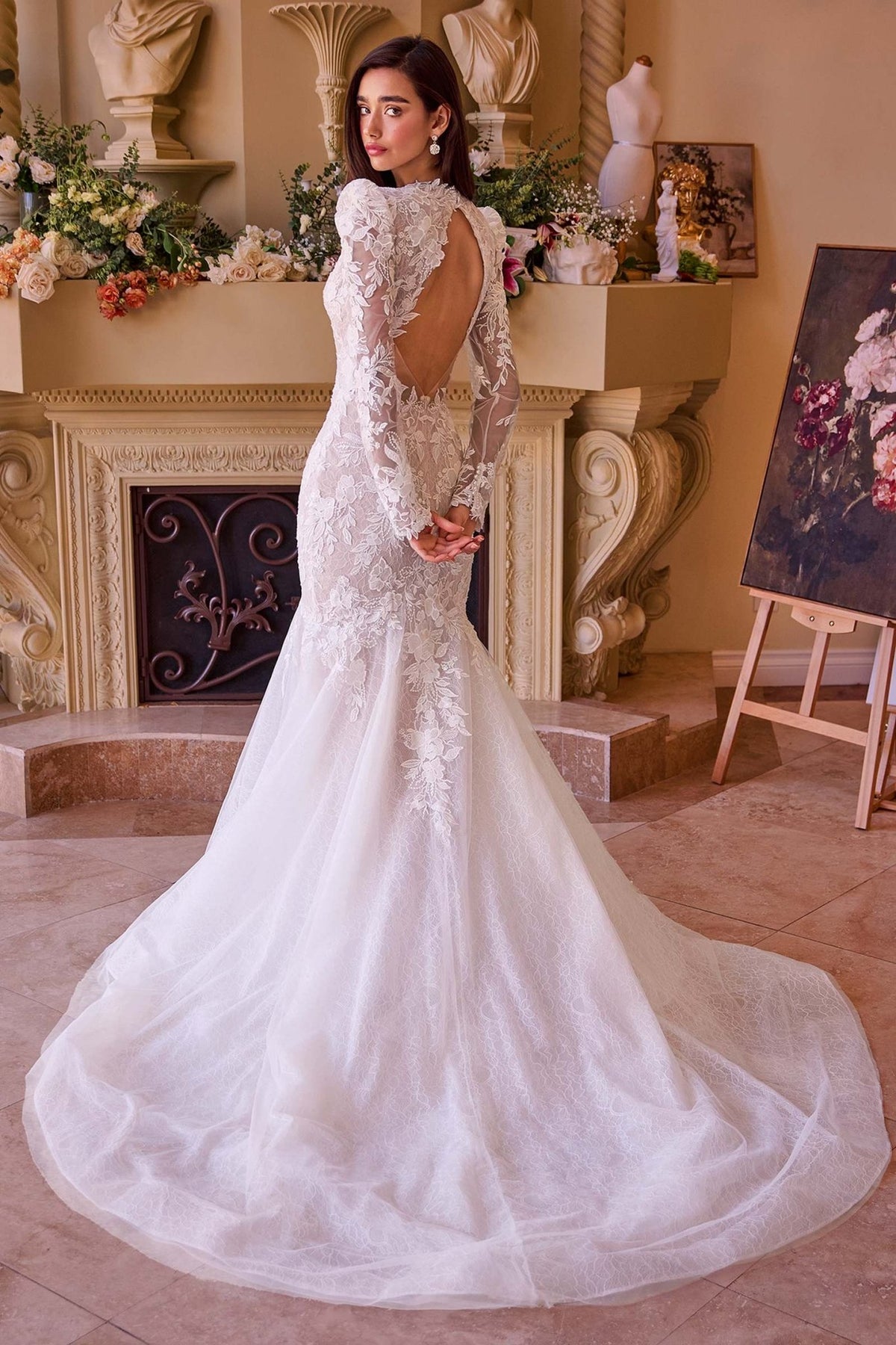 Andrea & Leo WL036 Dress Long Sleeve Lace Mermaid Bridal Gown - Luzilly Bridal & Apparel