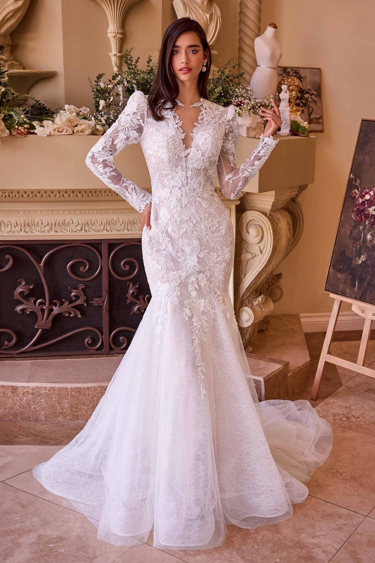 Andrea & Leo WL036 Dress Long Sleeve Lace Mermaid Bridal Gown - Luzilly Bridal & Apparel