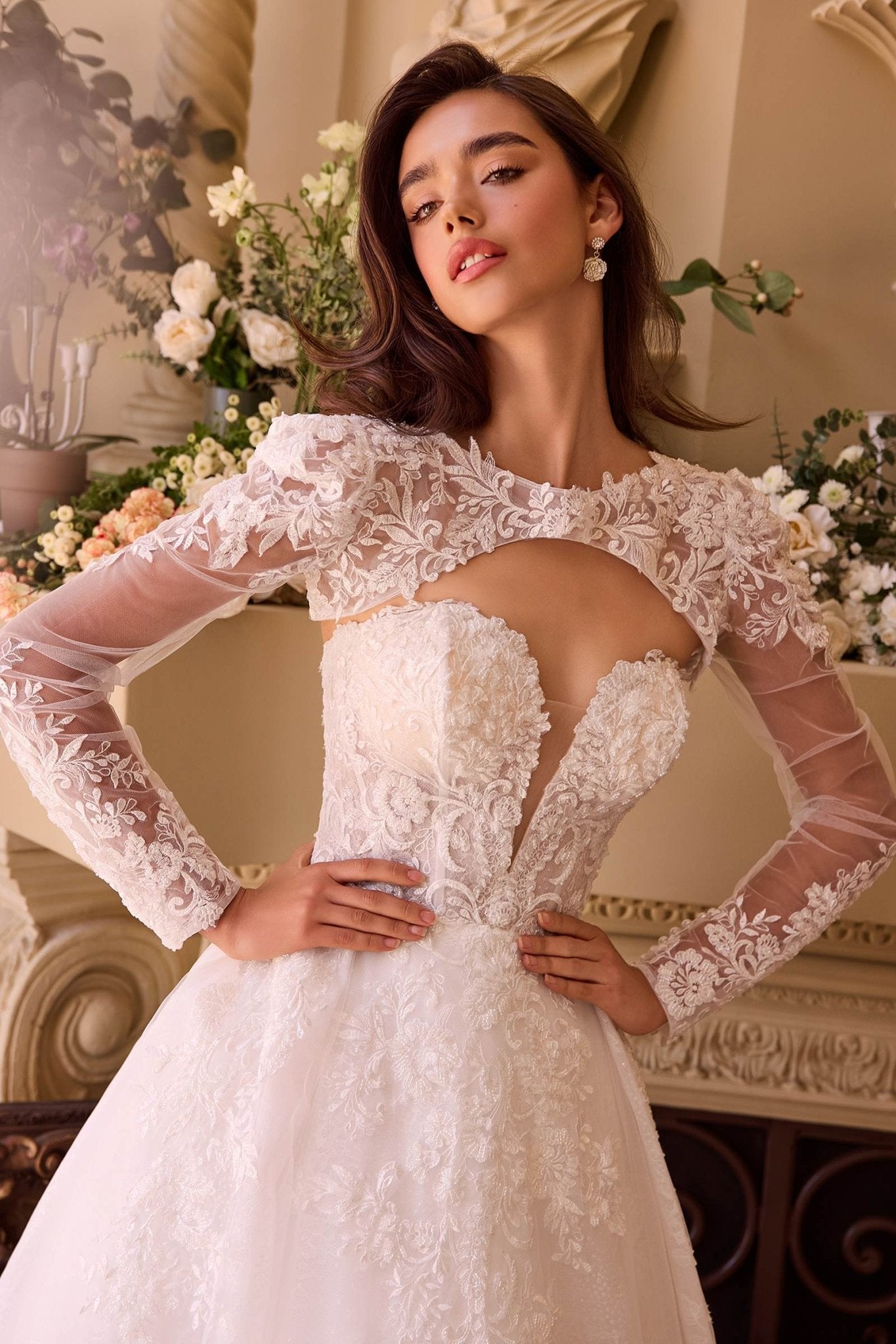 Andrea & Leo WL037 Dress Strapless Wedding Ball Gown & Lace Bolero - Luzilly Bridal & Apparel