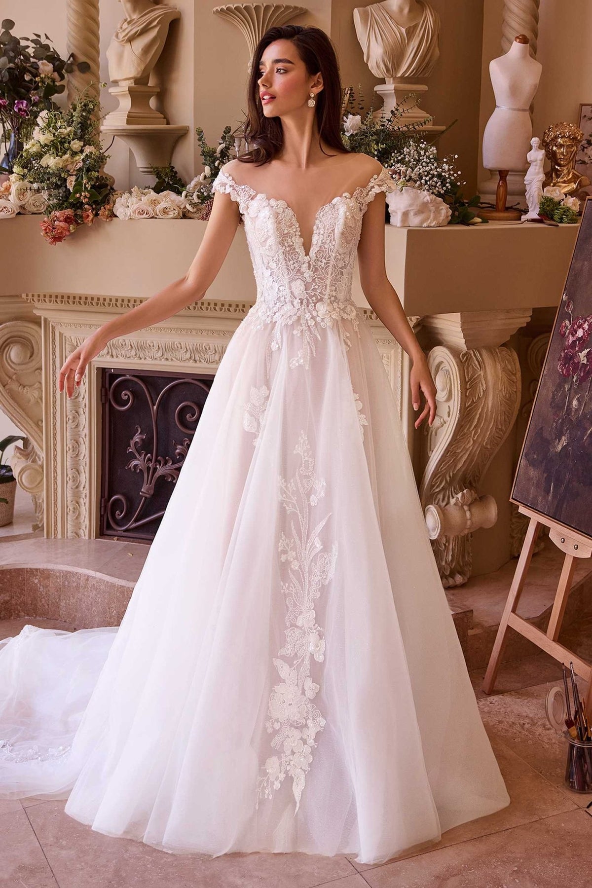 Andrea & Leo WL038 Dress Long Cap Sleeve Bridal Gown - Luzilly Bridal & Apparel