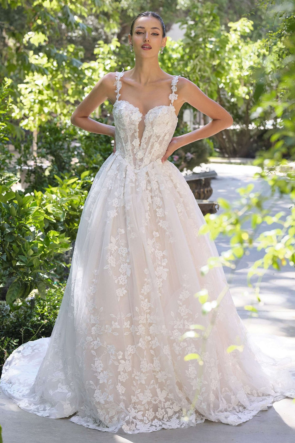 Andrea & Leo WL058 Plunging Neckline Wedding Ball Gown - Luzilly Bridal & Apparel