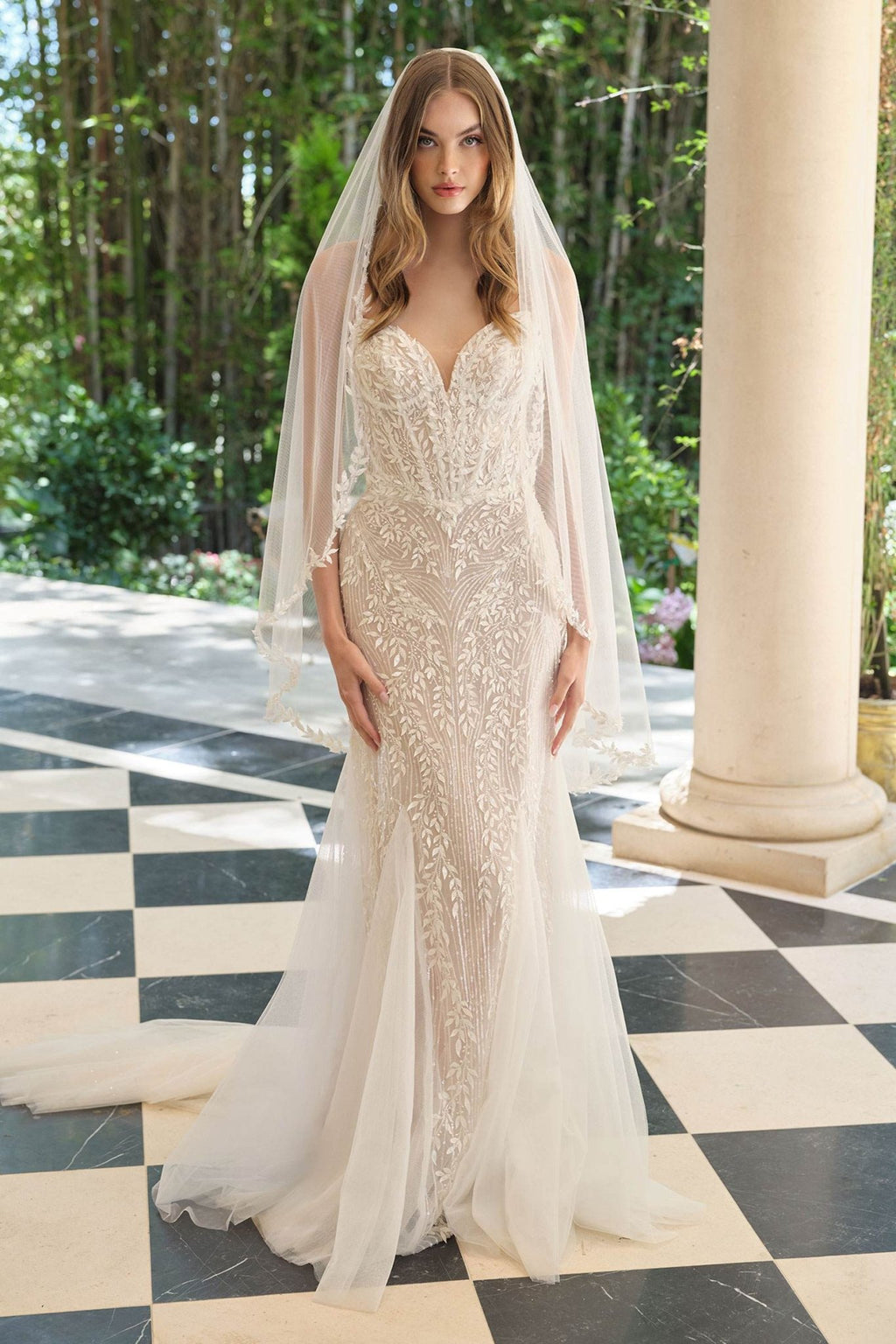 Andrea & Leo WL060 Mermaid Bridal Gown Veil Included - Luzilly Bridal & Apparel