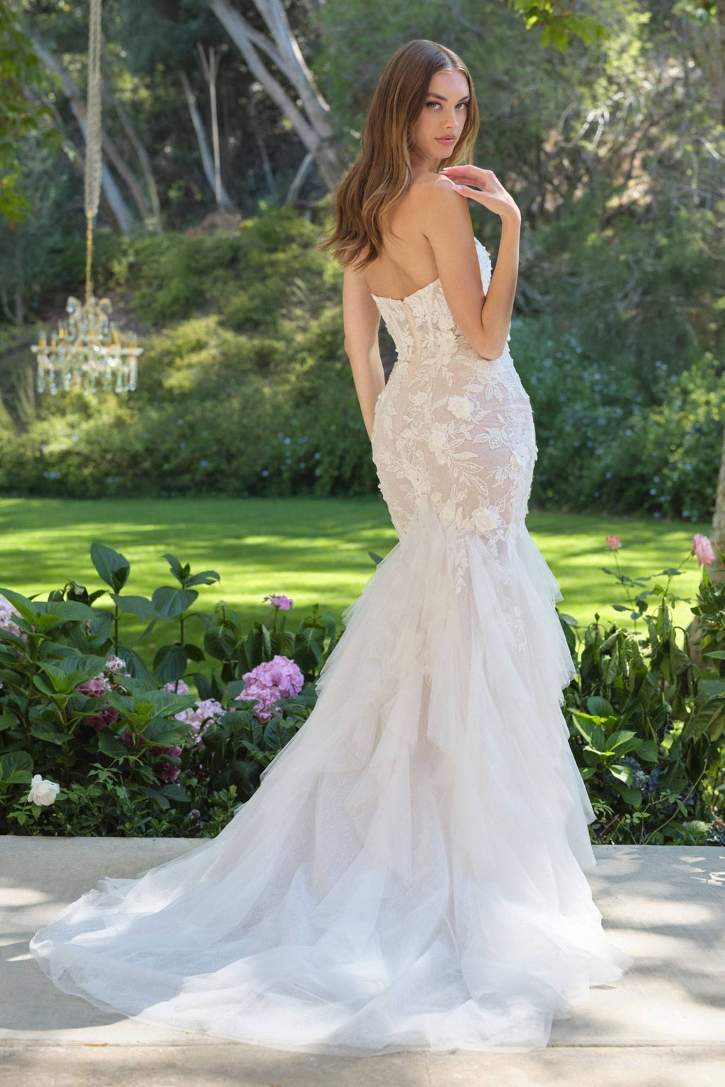Andrea & Leo WL062 Fit and Flare Strapless Wedding Gown Includes Veil - Luzilly Bridal & Apparel