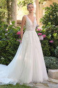 Andrea & Leo WL064 Deep V-Neckline A-Line Wedding Ball Gown - Luzilly Bridal & Apparel