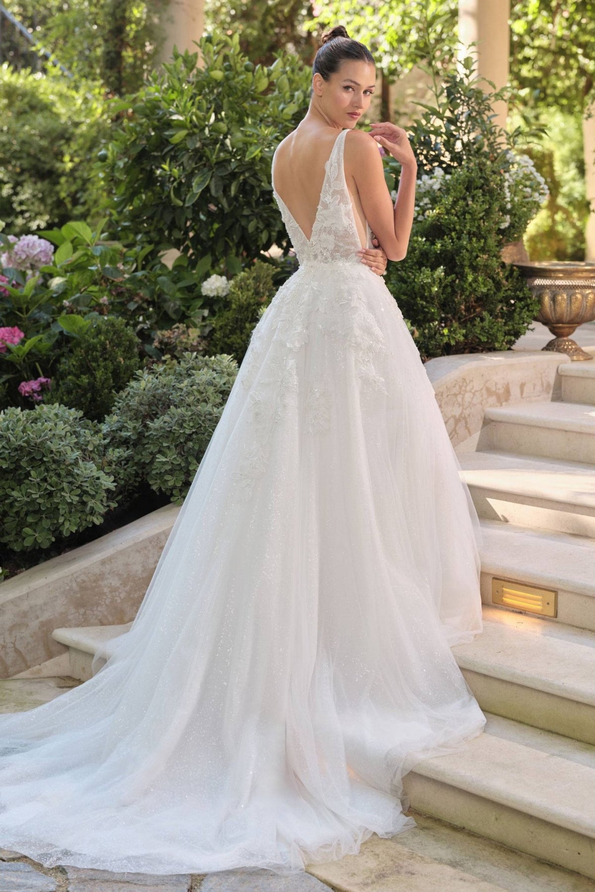 Andrea & Leo WL064 Deep V-Neckline A-Line Wedding Ball Gown - Luzilly Bridal & Apparel