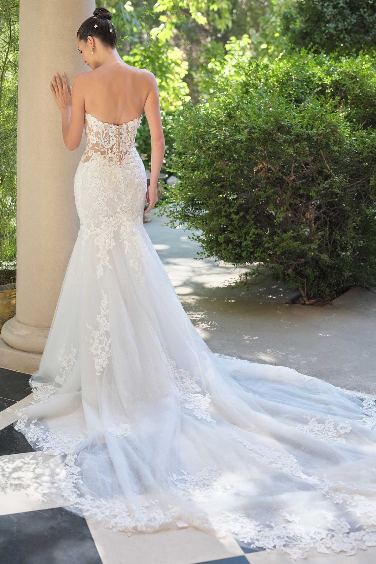 Andrea & Leo WL065 Mermaid Bridal Gown Removable Sheer Lace Sleeves - Luzilly Bridal & Apparel