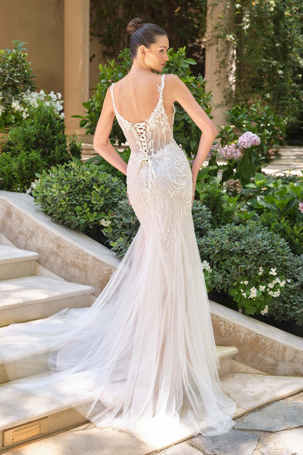 Andrea & Leo WL066 Fit and Flare Deep Illusion Wedding Gown - Luzilly Bridal & Apparel