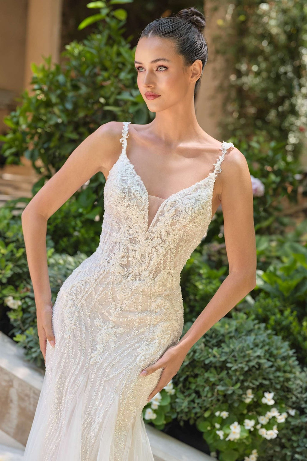 Andrea & Leo WL066 Fit and Flare Deep Illusion Wedding Gown - Luzilly Bridal & Apparel