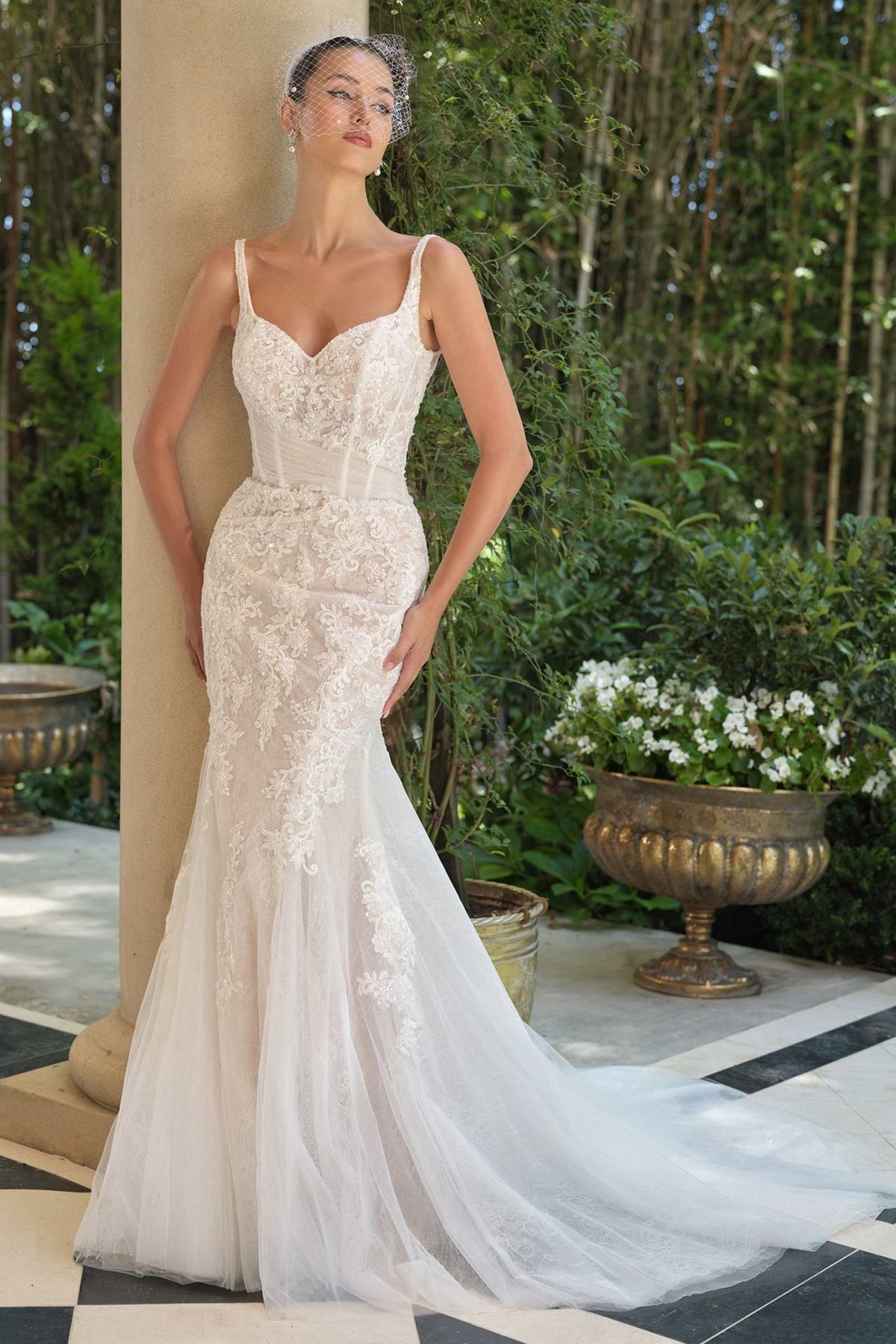 Andrea & Leo WL068 Fitted Sweetheart Embroidered Lace Mermaid Dress - Luzilly Bridal & Apparel