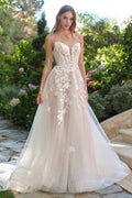 Andrea & Leo WL070 A-Line Strapless Illusion Plunge Neck Wedding Dress - Luzilly Bridal & Apparel
