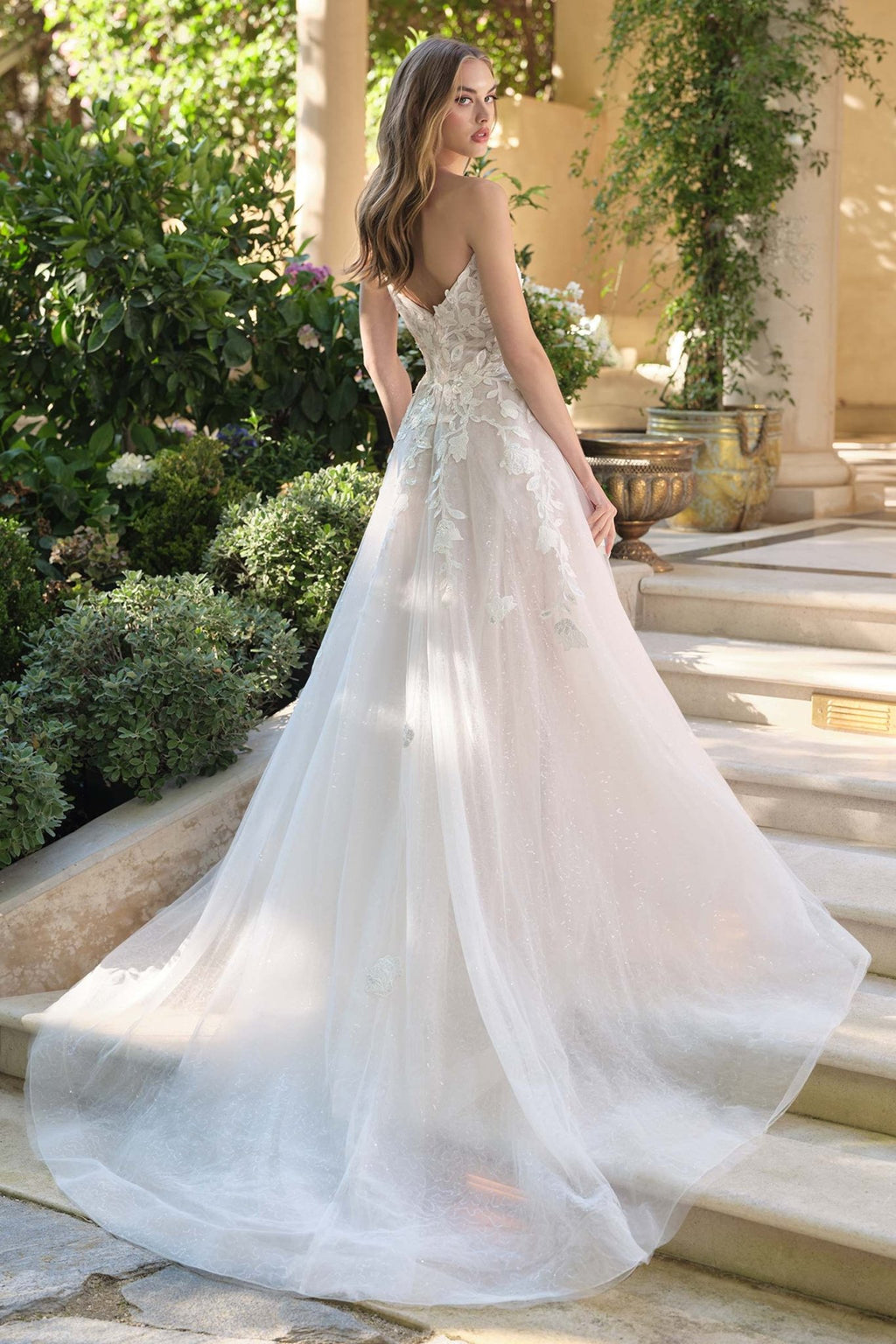 Andrea & Leo WL070 A-Line Strapless Illusion Plunge Neck Wedding Dress - Luzilly Bridal & Apparel