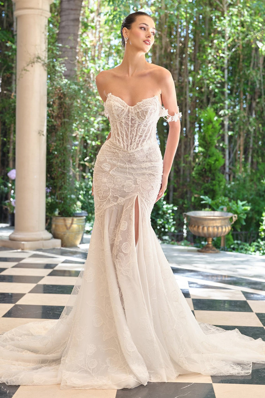 Andrea & Leo WL099 Romantic Fitted Wedding Gown Off Shoulder - Luzilly Bridal & Apparel