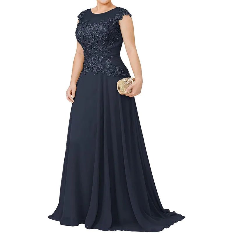 Appliqué Chiffon A-Line Mother of the Bride Dress - Luzilly Bridal & Apparel