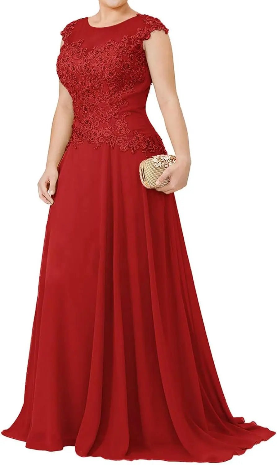 Appliqué Chiffon A-Line Mother of the Bride Dress - Luzilly Bridal & Apparel