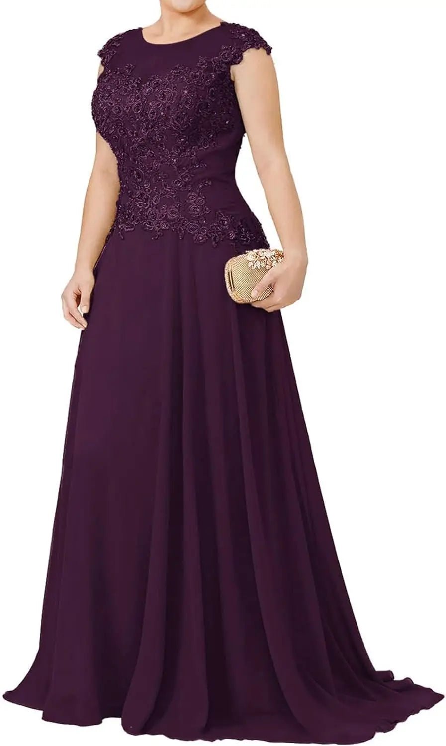 Appliqué Chiffon A-Line Mother of the Bride Dress - Luzilly Bridal & Apparel