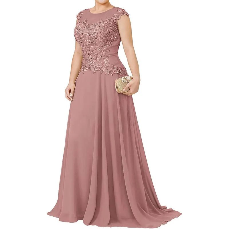 Appliqué Chiffon A-Line Mother of the Bride Dress - Luzilly Bridal & Apparel