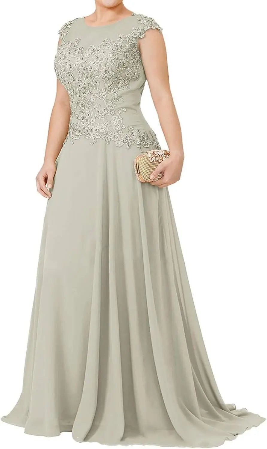 Appliqué Chiffon A-Line Mother of the Bride Dress - Luzilly Bridal & Apparel