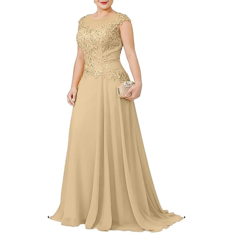 Appliqué Chiffon A-Line Mother of the Bride Dress - Luzilly Bridal & Apparel