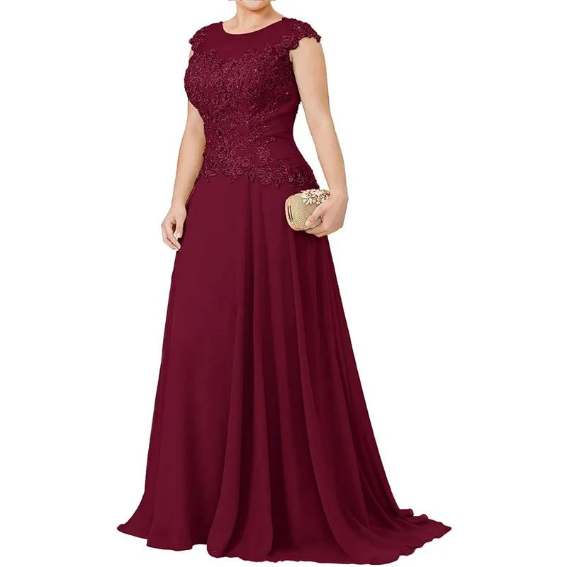 Appliqué Chiffon A-Line Mother of the Bride Dress - Luzilly Bridal & Apparel