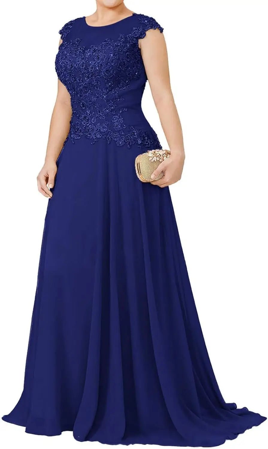 Appliqué Chiffon A-Line Mother of the Bride Dress - Luzilly Bridal & Apparel