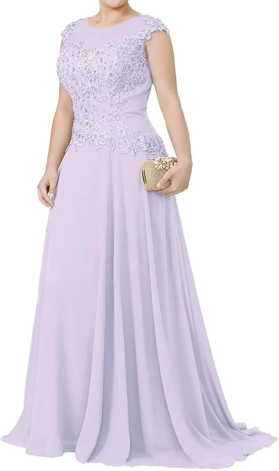 Appliqué Chiffon A-Line Mother of the Bride Dress - Luzilly Bridal & Apparel