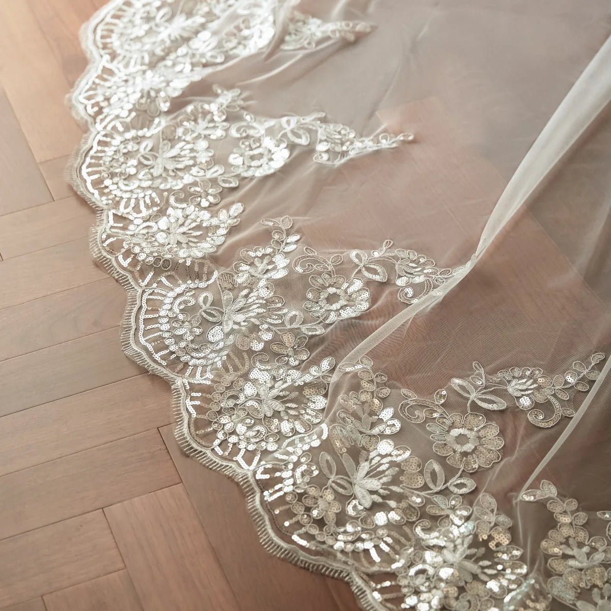 Appliqué Long Tulle Bridal Cape & Wrap - Luzilly Bridal & Apparel