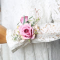 Artifical Boutonnieres Flowers Rose Handmade Wrist Corsage Bride Bridesmaid Silk Groom's Chest Flower Wedding Accessories - Luzilly Bridal & Apparel