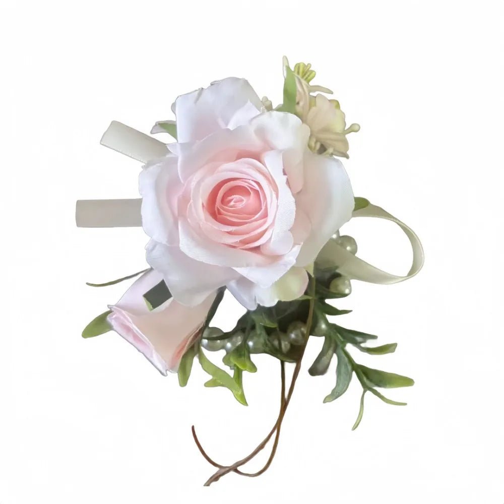 Artifical Boutonnieres Flowers Rose Handmade Wrist Corsage Bride Bridesmaid Silk Groom's Chest Flower Wedding Accessories - Luzilly Bridal & Apparel